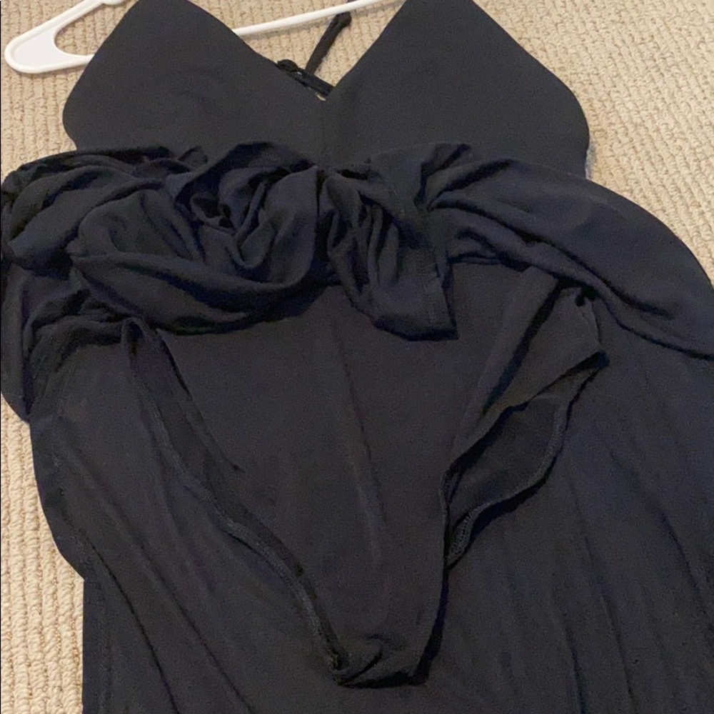 Black mesh maxi dress with slits on the sides - Picture 4 of 7